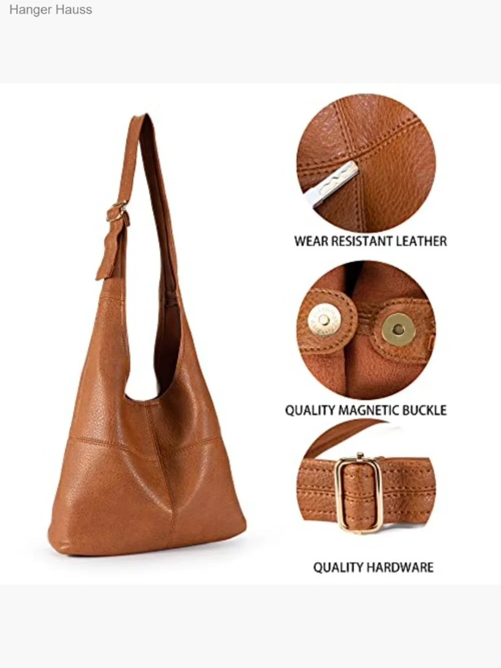 Ultra Soft Foldable Hobo Bag with Coin Wallet Set